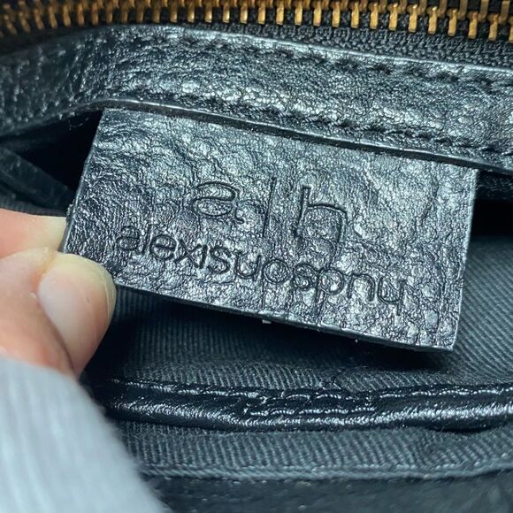 Alexis Hudson Hand Bag Fold Over Clutch Sequin Black Gold Lock No Strap - Picture 9 of 9